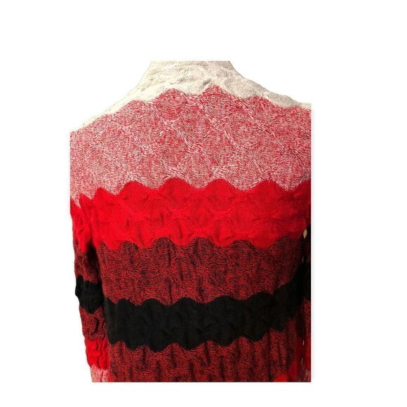 St Johns wool blend ruched red, black cardigan - Picture 7 of 9